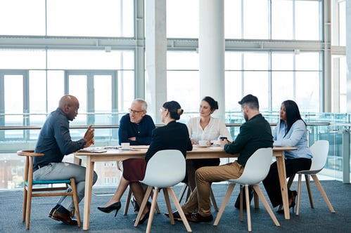 Group of coworkers having a meeting
