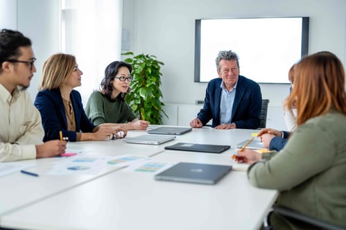 Group of employees in a meeting