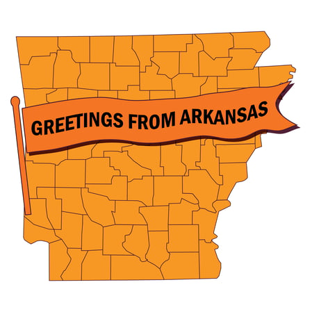 Outline of Arkansas map with 
