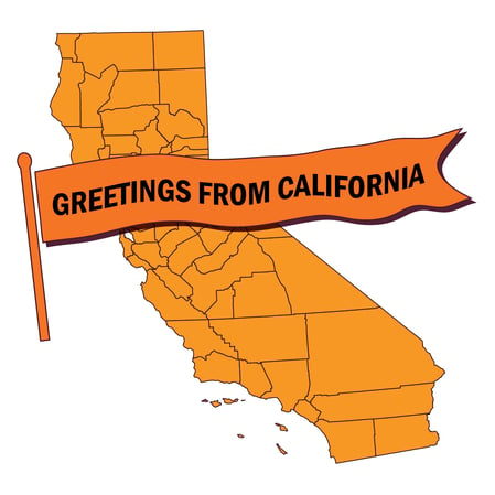 Outline of California map with 