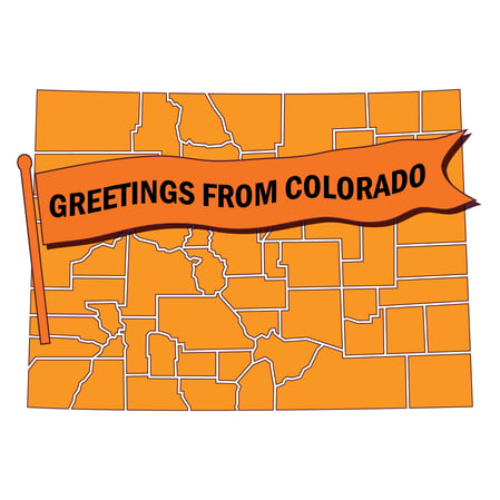 Outline of Colorado map with 
