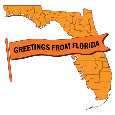 Outline of Florida map with 