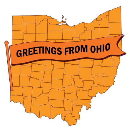 Outline of Ohio map with 