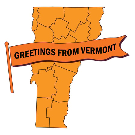 Outline of Vermont map with 